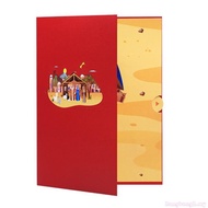 Bang Christmas House Scene 3D Greeting Card Festival Gifts Postcard with Envelope