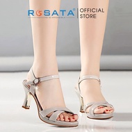 giày nữ ROSATA giày cao gót  ROSATA giày hở ngón  7cm mẫu RO386 có 2 màu ĐEN / XÁM