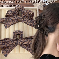 1/2/3pcs Fabric Leopard Print Hair Clips | Shark Clip Bow Design, Strong Grip French Style Accessori