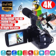 2400 MP IR Night Vision Video Camcorder 4K Full HD Video Camera Camcorder 3 Inch Touch LCD Screen 18X Zoom Camera w/ Mic