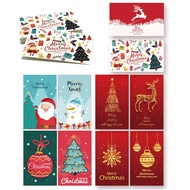 50pcs Merry Christmas Cards 9x5.4cm Red Blue Green Christmas Greeting Card Gift Decor Labels For Party Small Business