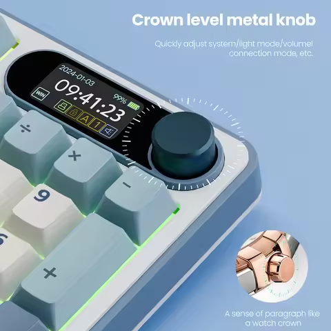 RK ROYAL KLUDGE S98 Mechanical Keyboard Top Mount TFT Screen 98 Keys RGB BT5.0/2.4G/USB-C Wireless G
