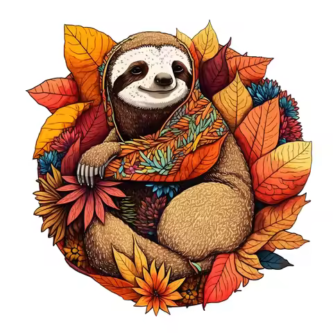 Cute Sloth Wooden Puzzle, Unique Animal Shapes, Educational Toys, Holiday Birthday Gift for Boys and