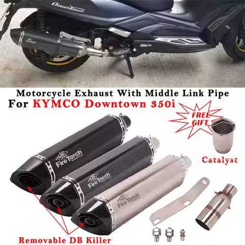 Slip On For KYMCO Downtown 350i 350 Downtown350 Motorcycle Exhaust Escape Modified Muffler Middle Li
