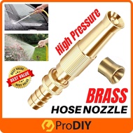 #1 Brass Hose Nozzle High Pressure Adjustable Twist Host Garden Hose Water Jet Sprayer Muncung Paip 