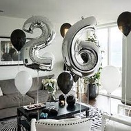 SILVER - Number 0-9 Balloon Foil Balloon Party Decoration 32inch