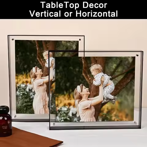 8.5x11 Picture Frames, Stunning Color Acrylic Floating Photo Frame, Use as 8.5x11, 8x10, 8x8, 6x8 Pi