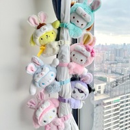 [กม.] Sanrio Cinnamoroll My Melody Kuromi Plush Curtain Buckle การ์ตูนอะนิเมะตุ๊กตาม่าน Tieback อุปกรณ์ตกแต่งห้องนอน