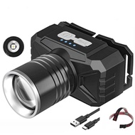 SENTER KEPALA LED KX-306  -ZOOM LASER JARAK JAUH - 3 MODE CAHAYA - TYPE C -WATERPROOF