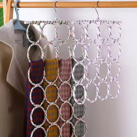 9/12/16/28 Holes Scarf Hanger Multi Scarves Display Hang Ties Belt Organize Circle Storage Holder Cl