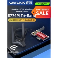 WAVLINK WiFi 7 PCIe Network Card Tri-Band BE200 with Bluetooth 5.4 For WINDOWS ONLY
