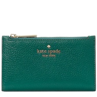 Kate Spade Leila Small Slim Bifold Wallet in Deep Jade wlr00395