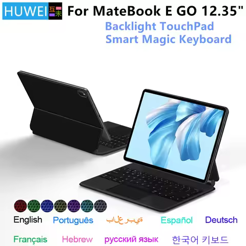 Backlight Magic Keyboard For Huawei MateBook E Go 12.35 inch GK-W58 W56 W76 Smart Case Portuguese Sp