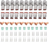 10 Kit 2 Pin Way DT Series Connector, DT04-2P DT06-2S Waterproof Connector, 13 Amps Continuous 14-18