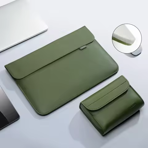 Pu Leather Laptop Bag Sleeve Bag Case For Macbook Air Pro 13 16 Notebook Cover For Xiaomi Huawei Del