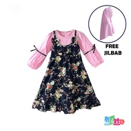 Ulikids Gamis Anak Perempuan Motif Batik Bahan Katun Jepang (FREE HIJAB)