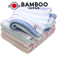 Imabari Certified Face Towel Set - Hiorie Border Jacquard Lyrical (4 Pieces) - Made in Japan - Quick