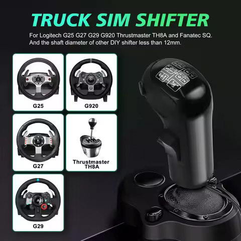 For ATS ETS2 Truck Simulator Games High Low Gear Shifter Knob For Logitech G923 G29 G27 G25 TH8A PC 