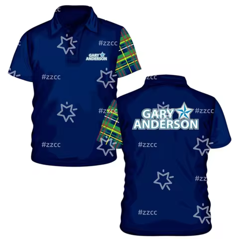 2025 Gary Anderson Replica Jersey Dart Zipper Polo Shirt Sports Dry Quickly Men's T-Shirt Children's