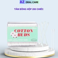 AZ Oralcare adult white cotton swabs and cotton swabs, box of 200