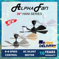 ALPHA HANI 5B 36 inches LED / Non LED DC Ceiling Fan with Remote Control Kipas Siling Remote Control