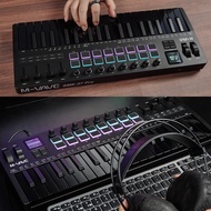 คีย์บอร์ด MIDI คอนโทรลเลอร์ M-VAVE SMK-37 สีดำ 37 คีย์ 16 ปุ่ม RGB และ 8 ปุ่มปรับเสียง รองรับการเชื่