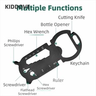 KIDDOVE Outdoor Gadgets, Stainless Steel Silver EDC Tools Card, Portable Black Multifunction Cross B