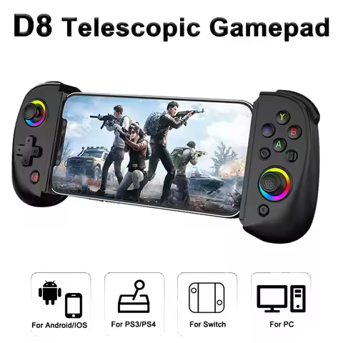 New BSP D8 RGB Gamepad Tablet Controller Wireless Handle For Switch Game Bluetooth Stretching Joysti