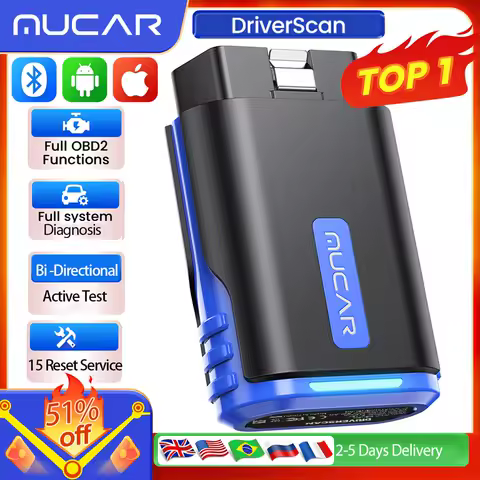 MUCAR DriverScan OBD2 Scanner Bluetooth, Bi-directional scan Tool OE Level All System Diagnostic Act