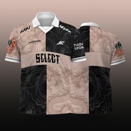 (Nama Tersendiri DIY) Premium The Select Retro Streetwear Jersey 2023Fresh Design Sublimation T-shirt Jersey /Microfibre Mini Eyelet Jersey Collar Retro ShortSleeves Tidak Dibuat