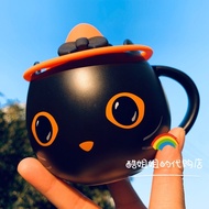 🧡🧡Starbucks 230k Holy Festival Gift Mysterious Big Eye Black Cat Ceramic Desktop Coffee Cup Mug Drinking Cup