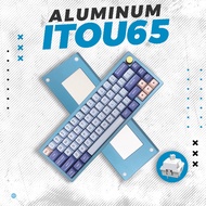 ITOU65 Aluminum Mechanical Keyboard 65% Layout 3Mode Customize Wireless Bluetooth HIFI with Knob for Gaming (White Marble Switch)