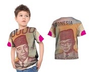 [AlbanyWard] Kaos Uang Kuno Indonesia Anak 3D FullPrint / Uang Kuno Soekarno / Uang Kuno Indonesia M