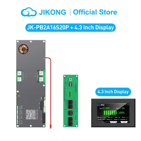 JIKONG BMS JK-PB2A16S20P+4.3 Display Lifepo4 Li-ion LTO 8S 16S 24V 48V Family Energy Storage JIKONG 
