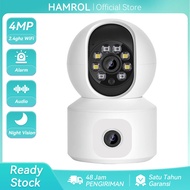 Hamrol 4MP Dual Lens Kamera WiFi Dual Screen Baby Monitor Auto Tracking Ai Human Detection Indoor Ho