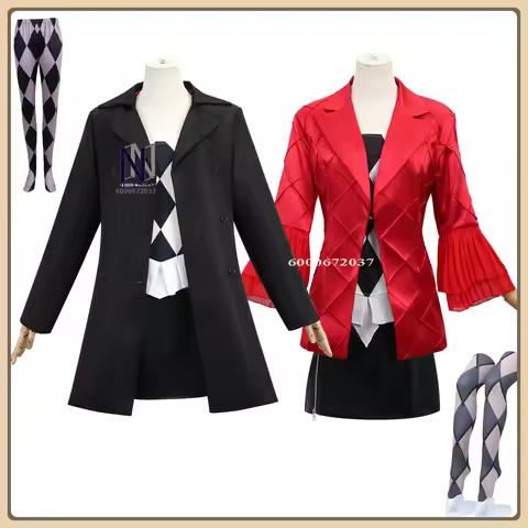 Joker Cosplay Costume (Glamorous Style) Black Red Sequined Uniform Full Set High cosplay costume Qua