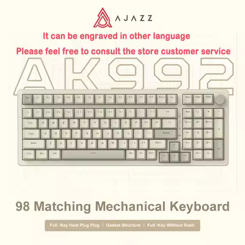 Ajazz AK992 Wired Mechanical Keyboard 98-Key Full Layout Hot-Swap USB Gaming keyboard Multimedia Key