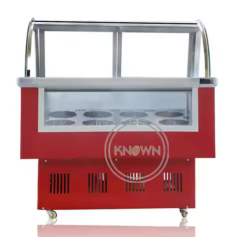 Gelato Display Ice Cream Display Freezer Commercial 8 Round Cylinder Stainless Steel Popsicle Showca