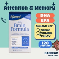 Efamol Efalex Brain Formula 120 Capsules | Focus & Memory Support | DHA + GLA | Vision Support [Baeb