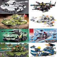 鯨品購 - 小型軍事模型4款隨機裝 坦克 戰鬥機 直升機 積木 拼裝模型 益智 提高細路仔動手能力