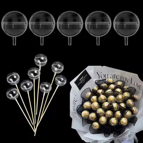 5pcs DIY Candy Chocolate Flower Racks Bouquet Clear Chocolate Ball Holder Christmas Halloween Chocol