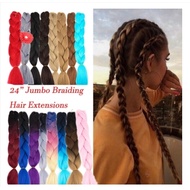 [SG SELLER] Hair Extensions Fiber 24" Ombre Dip Dye Kanekalon Jumbo Twist Braid Women