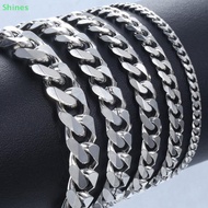 Shines New Trendy Cuban Chain Men Bracelet Classic Stainless Steel 3/5/7/9mm Width Chain Bracelet Fo
