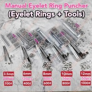 Eyelet Ring Puncher Set ( Ring + Tools) Alat Tebuk Lubang Songkok  Grommet Set Set Eyelet Ring Songk