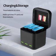 TELESIN Storage Battery Charger for GoPro Hero 10 Hero 9 Black,3-Channel Battery Charger with 3 Pack Rechargeable Batter
