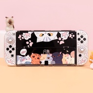 Transparent Cute Cat Dockable Split Protective Case for Nintendo Switch and Switch Oled