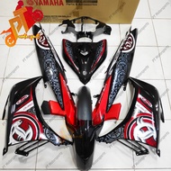 Yamaha LC135 LC 135 Cover Set Black Red Kilat V1 V2 V3 V4 V5 V6 V7 Batik Hitam Merah NO 6 Siap Lekat