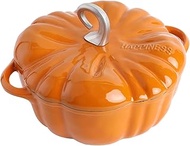 SOBEIT Pumpkin Dutch Oven Pot with Lid, Non-stick Enamel Cast Iron Dutch Oven, 3.5QT Pumpkin Cocotte