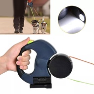 Auto Retractable Dual Dog Leash with Flashlight Waste Bag Box Roulette Double-Ended Traction Rope Pe