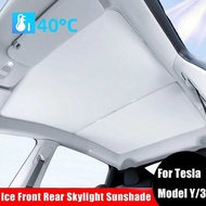 Sunshades For Tesla 3/Y 3 Highland Model Y Juniper 2025 Ice Cloth Buckle Glass Roof Car Front Rear S